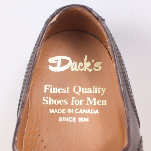 VTG NWOB Dack's Wingtip Oxford Brogue Men's Shoe 8.5 D Oxblood 🇨🇦 Calfskin - Picture 5 of 8